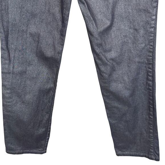 Chico’s Platinum SZ 0 (Small) Pants Mid-Rise Pockets Zip-Fly Shiny Silver Gray - Picture 6 of 8